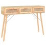 Mesa consola madera pino maciza ratán natural 105x30x75 cm de vidaXL, Mesas auxiliares - Ref: Foro24-345629, Precio: 153,80 €...