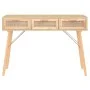 Konsolentisch aus massivem Kiefernholz, natürliches Rattan, 105 x 30 x 75 cm von vidaXL, Seitentische - Ref: Foro24-345629, P...