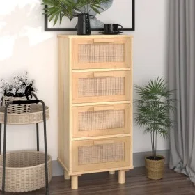 Aparador marrón madera pino maciza y ratán natural 40x30x90 cm de vidaXL, Aparadores - Ref: Foro24-345644, Precio: 159,12 €, ...