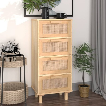 Aparador marrón madera pino maciza y ratán natural 40x30x90 cm de vidaXL, Aparadores - Ref: Foro24-345644, Precio: 153,03 €, ...