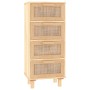 Aparador marrón madera pino maciza y ratán natural 40x30x90 cm de vidaXL, Aparadores - Ref: Foro24-345644, Precio: 153,03 €, ...