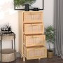 Aparador marrón madera pino maciza y ratán natural 40x30x90 cm de vidaXL, Aparadores - Ref: Foro24-345644, Precio: 153,03 €, ...