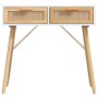 Mesa consola madera pino maciza blanco ratán natural 80x30x75cm de vidaXL, Mesas auxiliares - Ref: Foro24-345624, Precio: 106...