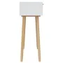 Solid pine wood console table white natural rattan 80x30x75cm by vidaXL, Side tables - Ref: Foro24-345624, Price: 100,58 €, D...