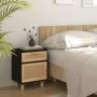 Mesitas de noche 2 uds madera maciza pino negro ratán natural de vidaXL, Mesitas de noche - Ref: Foro24-345609, Precio: 124,7...