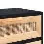 Mesitas de noche 2 uds madera maciza pino negro ratán natural de vidaXL, Mesitas de noche - Ref: Foro24-345609, Precio: 124,7...