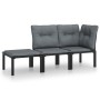 Juego de muebles jardín 3 pzas ratán sintético negro y gris de vidaXL, Conjuntos de jardín - Ref: Foro24-3187740, Precio: 135...
