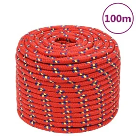 Cuerda de barco polipropileno rojo 14 mm 100 m de vidaXL, Sogas y cuerdas metálicas - Ref: Foro24-152411, Precio: 61,20 €, De...