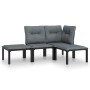 Set de muebles de jardín 4 piezas ratán sintético negro y gris de vidaXL, Conjuntos de jardín - Ref: Foro24-3187741, Precio: ...