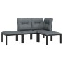 Set de muebles de jardín 4 piezas ratán sintético negro y gris de vidaXL, Conjuntos de jardín - Ref: Foro24-3187741, Precio: ...
