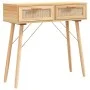 Mesa consola madera pino maciza ratán natural marrón 80x30x75cm de vidaXL, Mesas auxiliares - Ref: Foro24-345626, Precio: 102...
