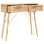 Mesa consola madera pino maciza ratán natural marrón 80x30x75cm de vidaXL, Mesas auxiliares - Ref: Foro24-345626, Precio: 104...