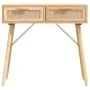 Mesa consola madera pino maciza ratán natural marrón 80x30x75cm de vidaXL, Mesas auxiliares - Ref: Foro24-345626, Precio: 102...