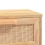 Mesa consola madera pino maciza ratán natural marrón 80x30x75cm de vidaXL, Mesas auxiliares - Ref: Foro24-345626, Precio: 102...