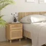 Mesitas de noche 2 uds madera maciza pino marrón ratán natural de vidaXL, Mesitas de noche - Ref: Foro24-345611, Precio: 145,...