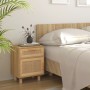 Mesitas de noche 2 uds madera maciza pino marrón ratán natural de vidaXL, Mesitas de noche - Ref: Foro24-345611, Precio: 154,...
