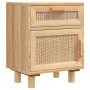 Mesitas de noche 2 uds madera maciza pino marrón ratán natural de vidaXL, Mesitas de noche - Ref: Foro24-345611, Precio: 145,...