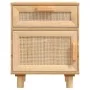 Mesitas de noche 2 uds madera maciza pino marrón ratán natural de vidaXL, Mesitas de noche - Ref: Foro24-345611, Precio: 145,...