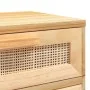 Mesitas de noche 2 uds madera maciza pino marrón ratán natural de vidaXL, Mesitas de noche - Ref: Foro24-345611, Precio: 145,...
