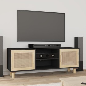 Mueble para TV madera maciza pino y ratán natural 105x30x40 cm de vidaXL, Muebles TV - Ref: Foro24-345616, Precio: 92,92 €, D...