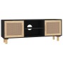 Mueble para TV madera maciza pino y ratán natural 105x30x40 cm de vidaXL, Muebles TV - Ref: Foro24-345616, Precio: 92,92 €, D...