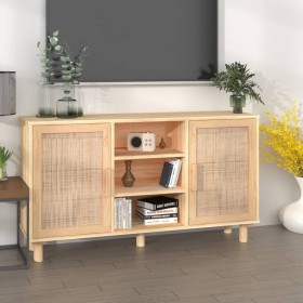 Aparador marrón madera pino maciza y ratán natural 105x30x60 cm de vidaXL, Aparadores - Ref: Foro24-345641, Precio: 143,01 €,...