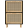 Zapatero madera contrachapada negro ratán natural 52x25x80 cm de vidaXL, Zapateros y organizadores de calzado - Ref: Foro24-3...