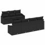 Juego de Sofá con cojín 8 pcs Negro ratán sintético en Sofás de exterior | Comprar online en Foru.es