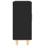 Aparador negro madera pino maciza y ratán natural 60x30x70 cm de vidaXL, Aparadores - Ref: Foro24-345631, Precio: 118,13 €, D...