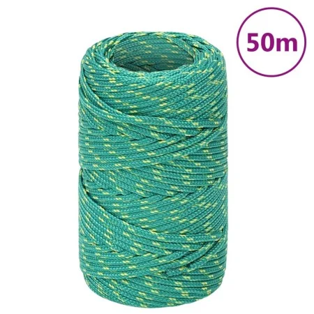 Cuerda de barco polipropileno verde 2 mm 50 m de vidaXL, Sogas y cuerdas metálicas - Ref: Foro24-152689, Precio: 9,83 €, Desc...
