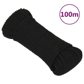 Cuerda de trabajo poliéster negro 5 mm 100 m de vidaXL, Sogas y cuerdas metálicas - Ref: Foro24-152809, Precio: 20,03 €, Desc...