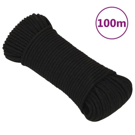 Cuerda de trabajo poliéster negro 5 mm 100 m de vidaXL, Sogas y cuerdas metálicas - Ref: Foro24-152809, Precio: 20,03 €, Desc...