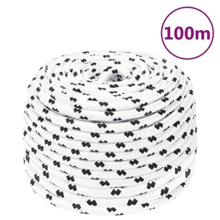 Cuerda de trabajo poliéster blanco 10 mm 100 m de vidaXL, Sogas y cuerdas metálicas - Ref: Foro24-152773, Precio: 51,36 €, De...