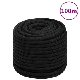 Cuerda de trabajo poliéster negro 18 mm 100 m de vidaXL, Sogas y cuerdas metálicas - Ref: Foro24-152839, Precio: 124,42 €, De...
