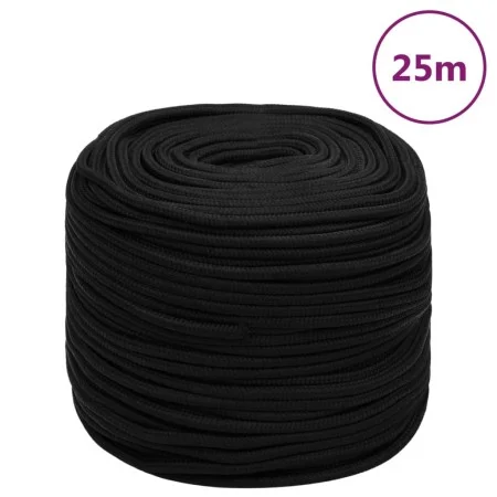 Cuerda de trabajo poliéster negro 6 mm 25 m de vidaXL, Sogas y cuerdas metálicas - Ref: Foro24-152812, Precio: 10,07 €, Descu...