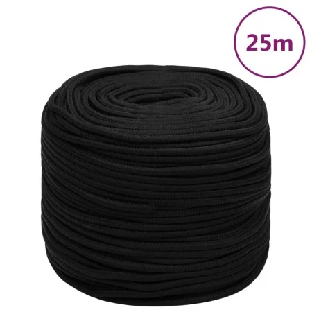 Schwarzes Polyester-Arbeitsseil 8 mm 25 m von vidaXL, Seile und Metallschnüre - Ref: Foro24-152817, Preis: 15,71 €, Rabatt: %