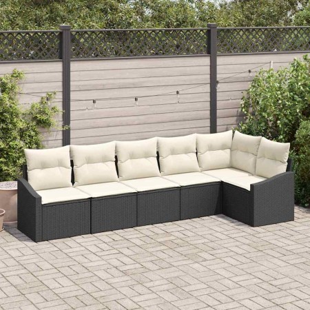 Conjunto de sofá de jardín 6 pcs Negro Poliratán en Sofás de exterior | Comprar online en Foru.es