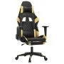 Gaming chair with massage and footrest black gold synthetic leather by vidaXL, Gaming chairs - Ref: Foro24-345524, Price: 122...