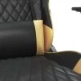 Gaming chair with massage and footrest black gold synthetic leather by vidaXL, Gaming chairs - Ref: Foro24-345524, Price: 122...