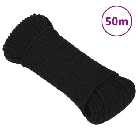 Black polyester work rope 4 mm 50 m by vidaXL, Ropes and metal cords - Ref: Foro24-152803, Price: 10,94 €, Discount: %