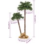 Palmera artificial doble con LED 90 cm y 150 cm de vidaXL, Arboles de navidad - Ref: Foro24-347636, Precio: 36,00 €, Descuent...