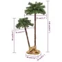 Palmera artificial doble con LED 90 cm y 150 cm de vidaXL, Arboles de navidad - Ref: Foro24-347636, Precio: 35,66 €, Descuent...