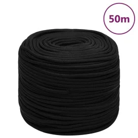Cuerda de trabajo poliéster negro 8 mm 50 m de vidaXL, Sogas y cuerdas metálicas - Ref: Foro24-152818, Precio: 22,64 €, Descu...