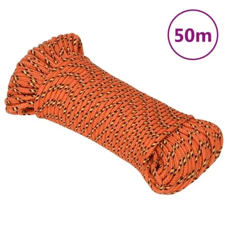 Cuerda de barco polipropileno naranja 4 mm 50 m de vidaXL, Sogas y cuerdas metálicas - Ref: Foro24-152646, Precio: 11,89 €, D...