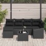Conjunto de sofá de jardín 7 pcs Negro Poliratán en Sofás de exterior | Comprar online en Foru.es