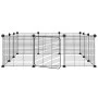 Jaula para mascotas de 12 paneles puerta acero negro 35x35cm de vidaXL, Jaulas y habitáculos para animales pequeños - Ref: Fo...