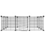 Jaula para mascotas de 12 paneles puerta acero negro 35x35cm de vidaXL, Jaulas y habitáculos para animales pequeños - Ref: Fo...