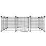 Jaula para mascotas de 12 paneles puerta acero negro 35x35cm de vidaXL, Jaulas y habitáculos para animales pequeños - Ref: Fo...