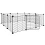 Jaula para mascotas de 12 paneles puerta acero negro 35x35cm de vidaXL, Jaulas y habitáculos para animales pequeños - Ref: Fo...
