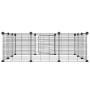 Jaula para mascotas de 12 paneles puerta acero negro 35x35cm de vidaXL, Jaulas y habitáculos para animales pequeños - Ref: Fo...